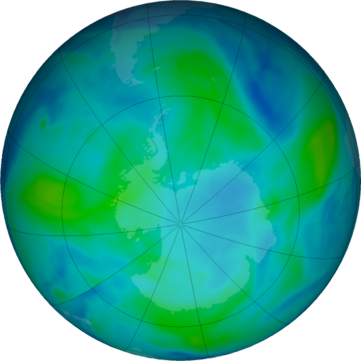 Antarctic ozone map for 24 February 2024